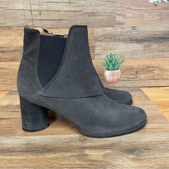 Gidigio Made in Italy Suede Leather Ankle Boots block heel - Picture 1 of 9